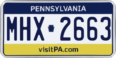 PA license plate MHX2663
