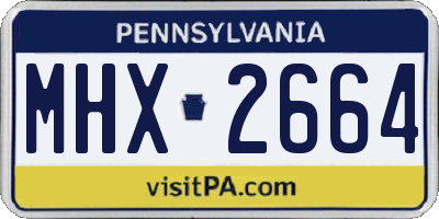 PA license plate MHX2664