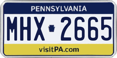 PA license plate MHX2665