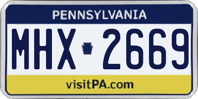 PA license plate MHX2669