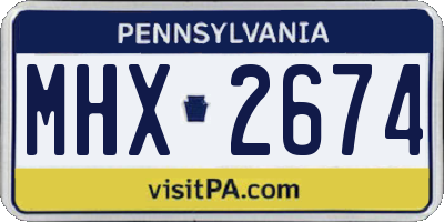 PA license plate MHX2674