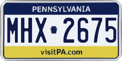 PA license plate MHX2675