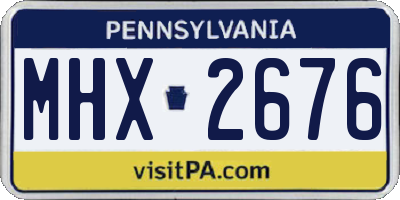 PA license plate MHX2676