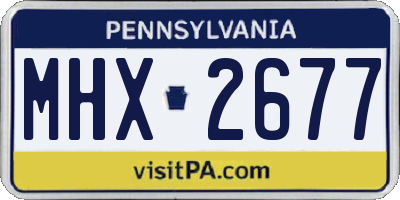 PA license plate MHX2677