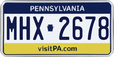 PA license plate MHX2678