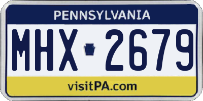 PA license plate MHX2679