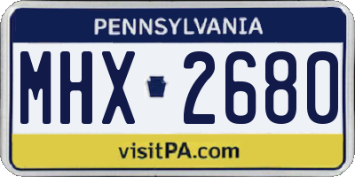 PA license plate MHX2680