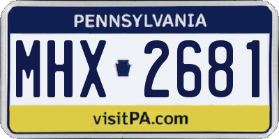 PA license plate MHX2681