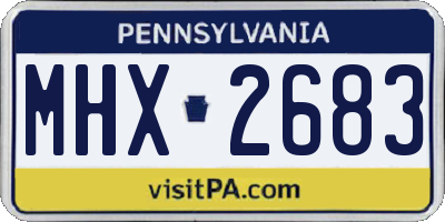 PA license plate MHX2683