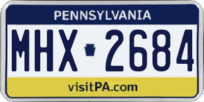 PA license plate MHX2684