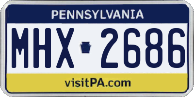 PA license plate MHX2686