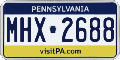 PA license plate MHX2688