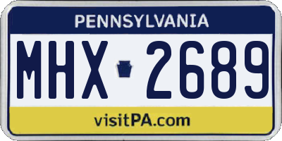 PA license plate MHX2689