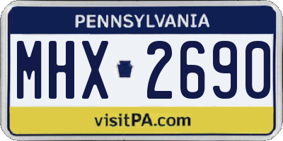 PA license plate MHX2690