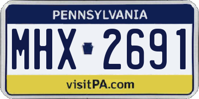 PA license plate MHX2691