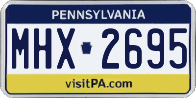PA license plate MHX2695