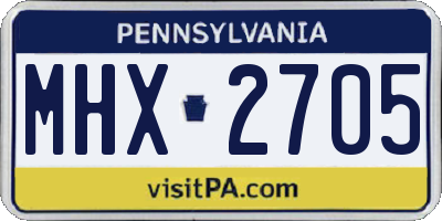 PA license plate MHX2705