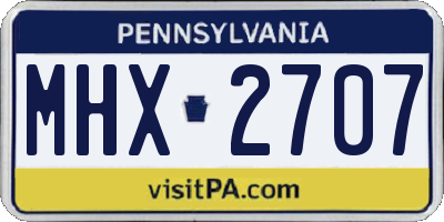 PA license plate MHX2707