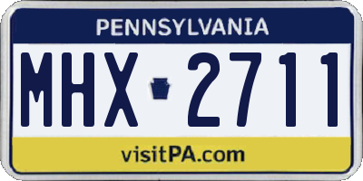 PA license plate MHX2711