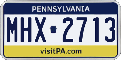 PA license plate MHX2713