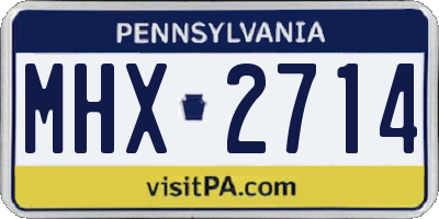PA license plate MHX2714
