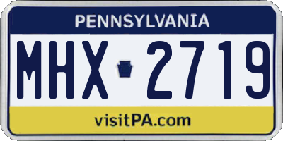 PA license plate MHX2719