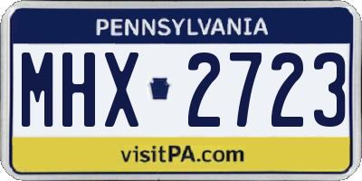 PA license plate MHX2723