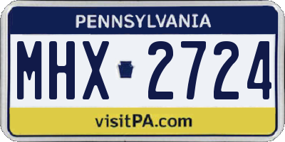 PA license plate MHX2724