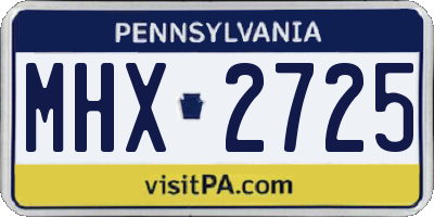 PA license plate MHX2725