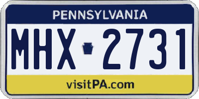 PA license plate MHX2731