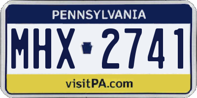 PA license plate MHX2741