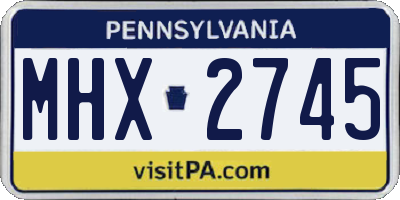 PA license plate MHX2745