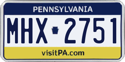 PA license plate MHX2751