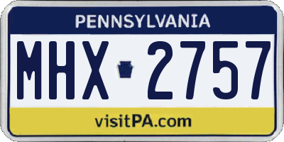 PA license plate MHX2757