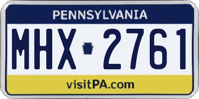 PA license plate MHX2761