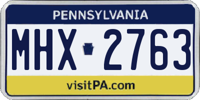 PA license plate MHX2763