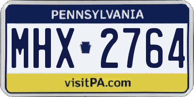 PA license plate MHX2764