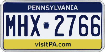 PA license plate MHX2766