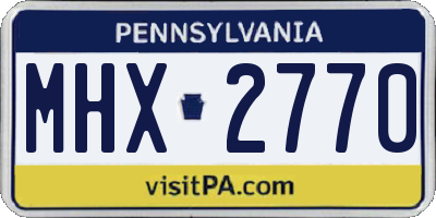 PA license plate MHX2770
