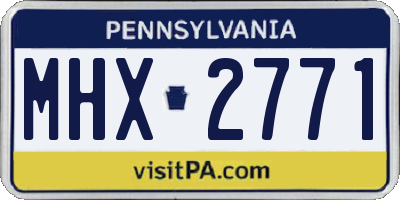 PA license plate MHX2771