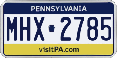 PA license plate MHX2785