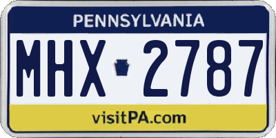 PA license plate MHX2787