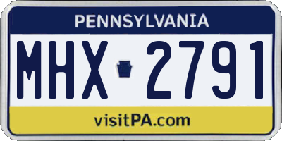PA license plate MHX2791