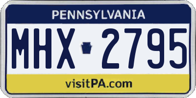 PA license plate MHX2795