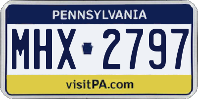 PA license plate MHX2797