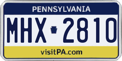 PA license plate MHX2810