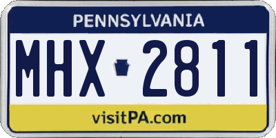 PA license plate MHX2811