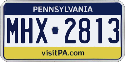 PA license plate MHX2813