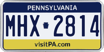 PA license plate MHX2814