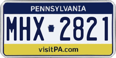 PA license plate MHX2821